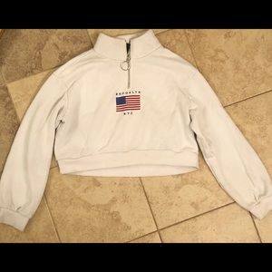 Cropped Quarter Zip Sweater